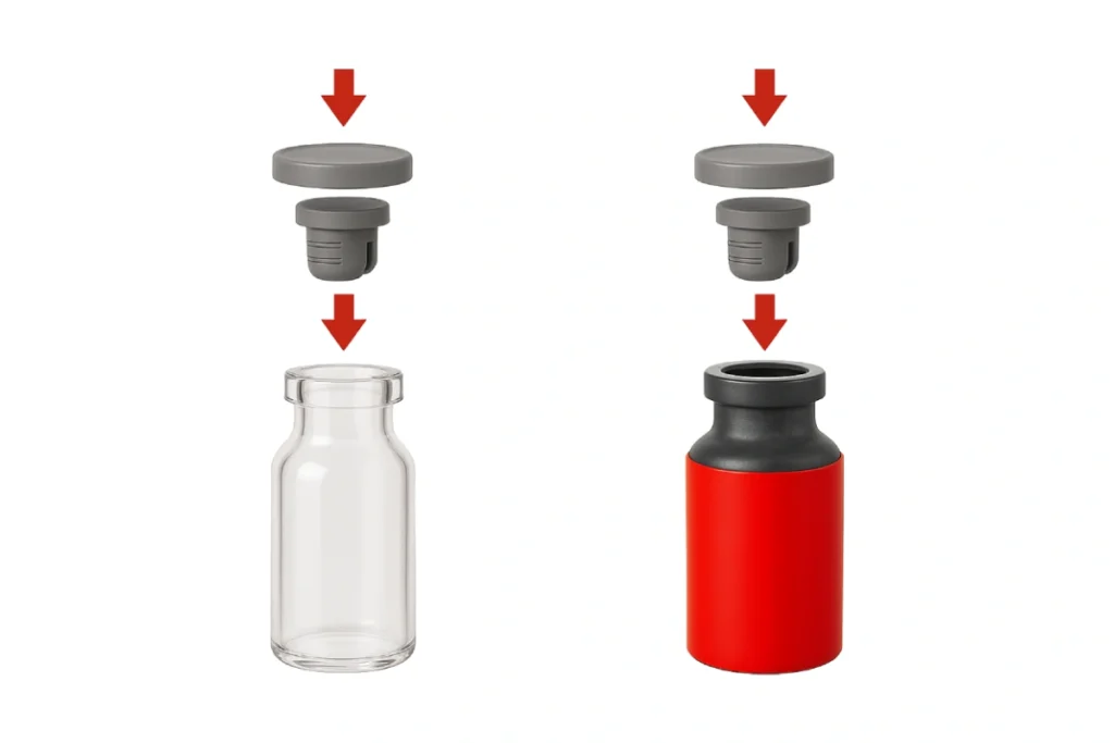 Container closure integrity vial and digital container twin